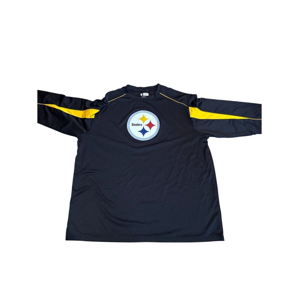Pittsburgh Steelers Long‎ Sleeve Shirt – Size 2XL – Rubberized Front Logo